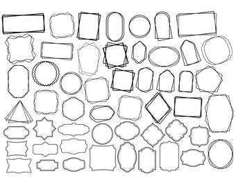 DOUBLE FRAME SVG, Double Square Frame Svg, Round Frame Svg, Rectangle Frame Svg, Svg files for Cricut