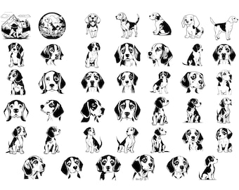 BEAGLE SVG, BEAGLE Clipart, Beagle Svg-filer för Cricut, Beagle Silhouette Svg, Hund Svg