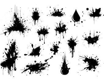 SPLATTER SVG BUNDLE, Splatter Clipart Bundle, Splatter Svg Files for Cricut, Paint Splash svg