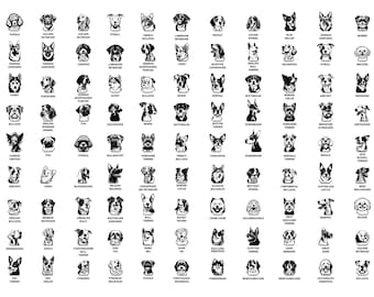DOG HEAD SVG, Dog Head Clipart, Dog Head Svg Cut Files for Cricut, Dog Face Svg, Dog Breed Svg
