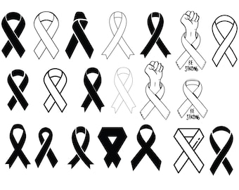 AWARENESS RIBBON SVG, Awareness Ribbon Clipart, Breast Cancer Svg, Cancer Ribbon Svg files for Cricut