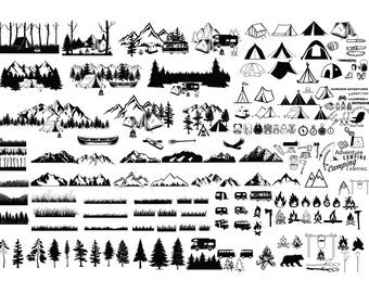 CAMPING SVG Bundle, CAMPING Clipart, Camping Svg cut files for Cricut, Camp Life Svg, Camper Svg