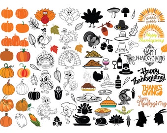 THANKSGIVING SVG BUNDLE, Thanksgiving Clipart, Thanksgiving Svg files for Cricut, Autumn Svg