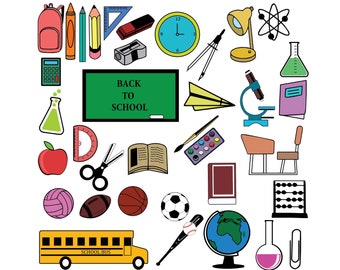 School SVG Bundle, Back to School SVG, SVG Files, Cricut, Silhouette Cameo, ScanNCut, School Supplies Svg, Svg Files Bundle, Svg Cut Files