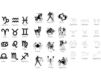 Zodiac Signs Svg Etsy