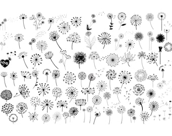 DANDELION BUNDLE SVG fichiers, Pissenlit Bundle fichiers pour Cricut, Pissenlit Bundle clipart fichiers