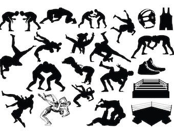 WRESTLING SILHOUETTE SVG, Wrestling silhouette clipart, Wrestling svg cut files for Cricut, Wrestling cut files