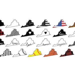VIRGINIA STATE SVG, Virginia State Clipart, Virginia state silhouette cut files for Cricut, Virginia outline