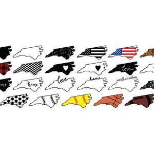 NORTH CAROLINA State SVG, North Carolina State Clipart, North Carolina state silhouette cut files for Cricut, North Carolina outline