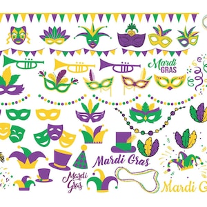 MARDI GRAS SVG-bundel, Mardi Gras clipart-bundel, Mardi Gras SVG-bestanden voor Cricut, Mardi Gras SVG-bestanden knippen