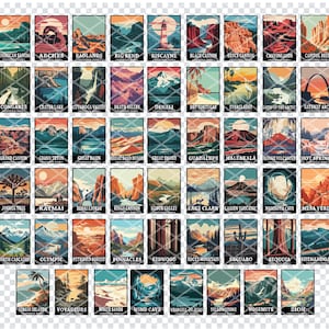 USA NATIONAL PARKS Alle 63, Amerikanische Nationalparks Lasergravurdateien, Nationalparks SVG-Schnittdateien