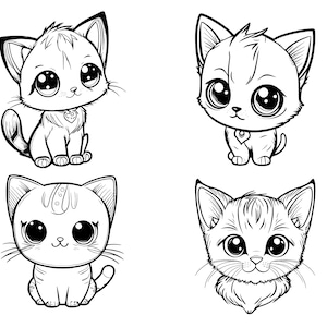 かわいい猫の SVG、かわいい猫のクリップアート、Cricut 用のかわいい猫の SVG カット ファイル、猫のシルエット SVG、猫の顔 SVG