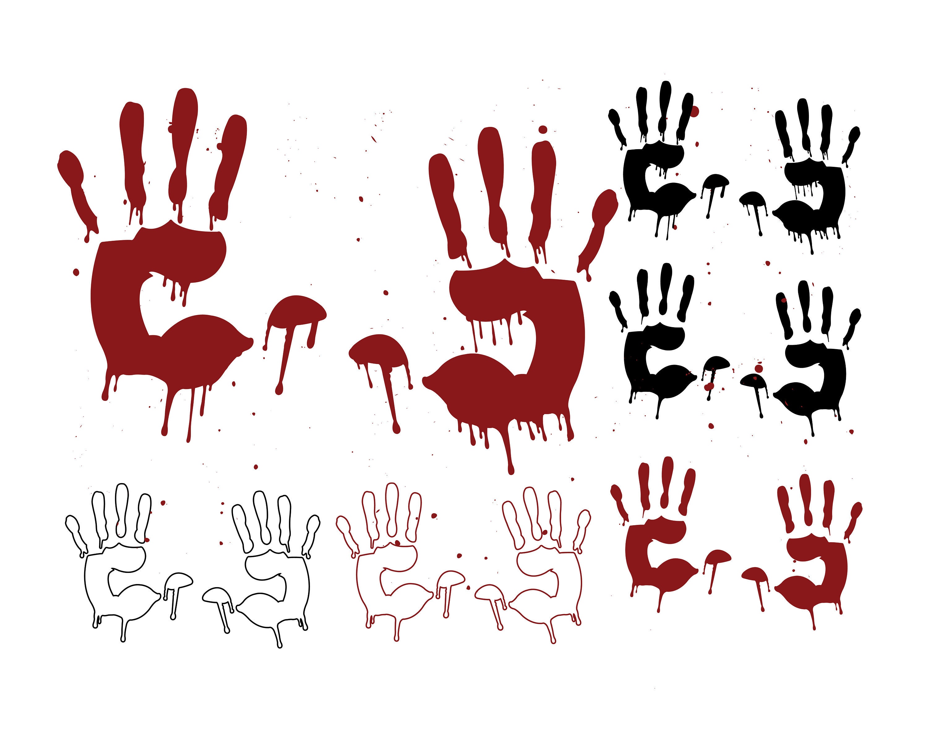 BLOODY HANDS SVG File Bloody Hands Clipart Bloody Hands Svg | Etsy