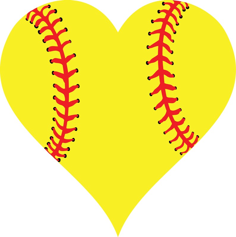 Download Softball Heart Softball Heart SVG SVG File Softball SVG | Etsy