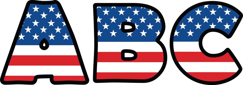 Download USA FLAG ALPHABET Svg Files American Alphabet Clipart | Etsy