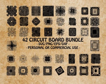 CIRCUIT BOARD SVG, Technology Decor Clipart, Processor Design Svg Files For Cricut, Electronics Art