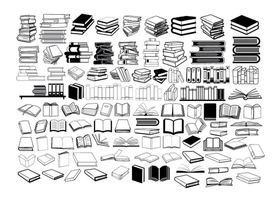 BOOKS SVG, BOOKS Svg Cut Files for Cricut, Book Svg Cut Files, Books  Silhouette, Stack of Books Svg 