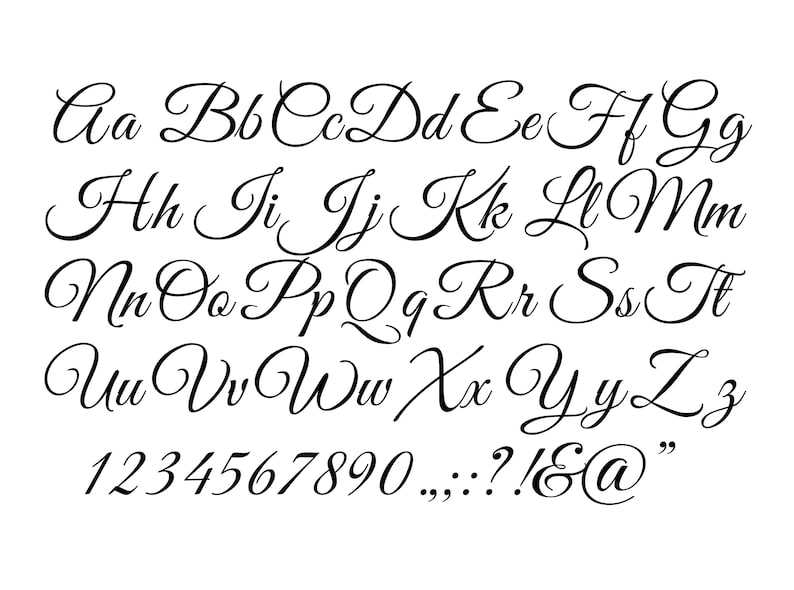 ELEGANT FONT SVG, Calligraphy Font Svg, Script font Svg for Cricut, Monogram Font Svg image 1
