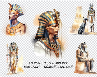 WATERCOLOR ANCIENT EGYPT Clipart Png, Watercolor Ancient Egypt Png Files, Transparent Background Png