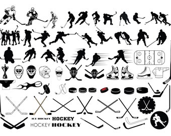 HOCKEY SVG BUNDLE, Hockey Svg cut files, Hockey Clipart Bundle,  Hockey Silhouette Svg, Svg files for Cricut
