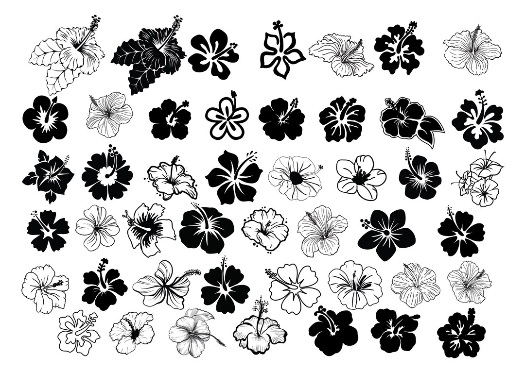 HIBISCUS SVG, HIBISCUS Svg Cut Files for Cricut, Hibiscus Clipart ...