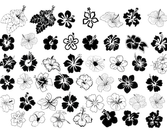 HIBISKUS SVG, HIBISKUS SVG schneide Dateien für Cricut, Hibiskus Clipart, Hibiskus Silhouette Dekor