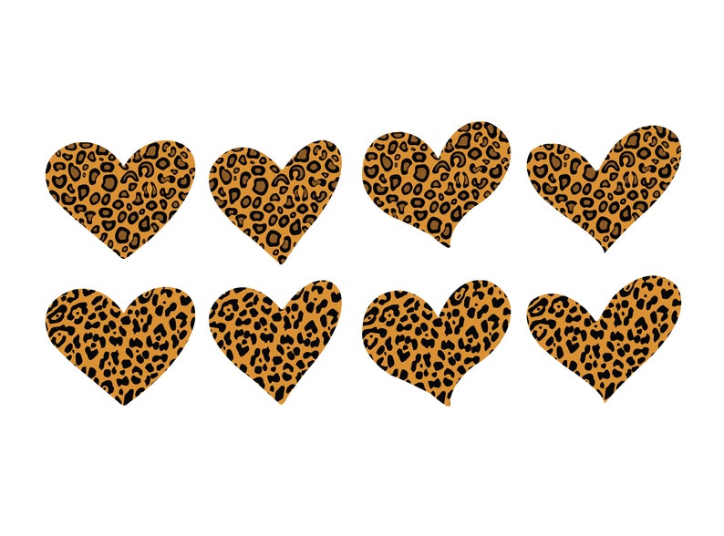 LEOPARD PRINT HEART Svg, Leopard print heart clipart, Valentine Svg, Valentine clipart, Leopard Heart Svg imagen 2