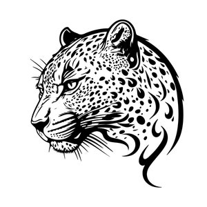 LEOPARD HEAD SVG, Leopard Clipart, Leopard Head Svg Cut-bestand voor Cricut, Leopard Face Svg
