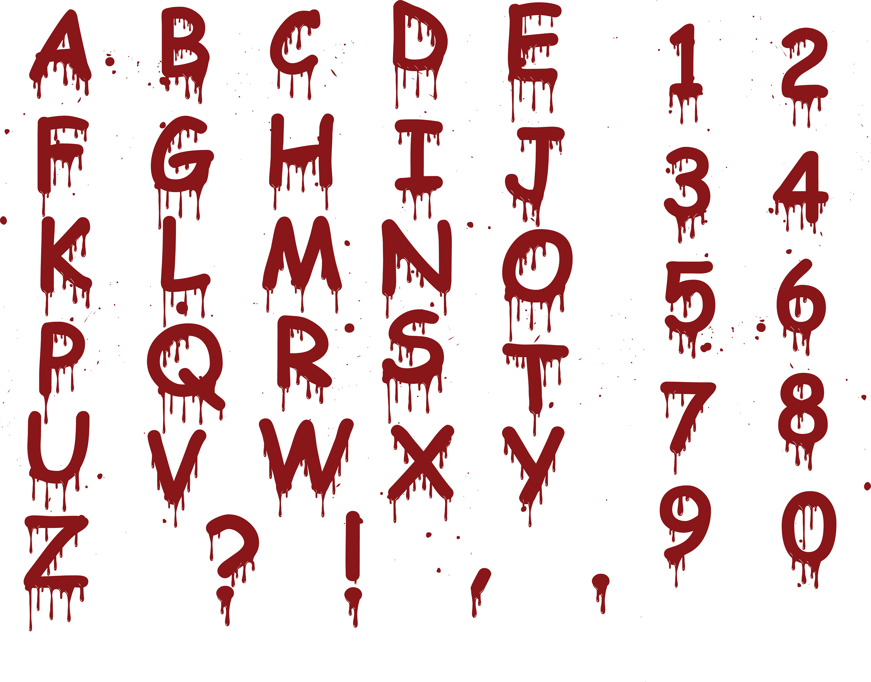 BLOOD ALPHABET SVG Files, Blood Alphabet Clipart, Blood Alphabet