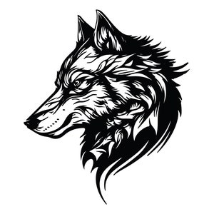 WOLF TRIBAL SVG, Wolf Head Svg, Wolf Clipart, Wolf Head Svg Cut File For Cricut, Wolf Face Tattoo svg