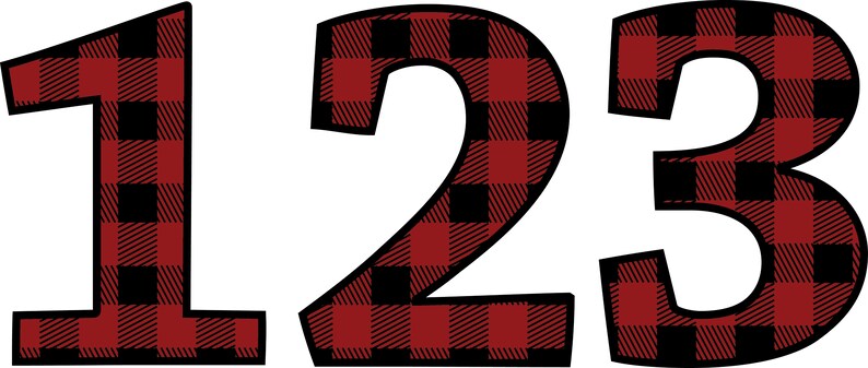 buffalo plaid alphabet and numbers svg files buffalo plaid