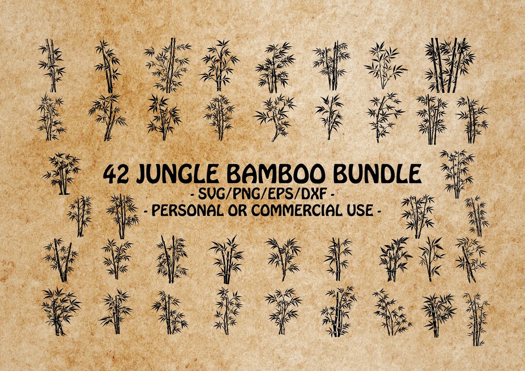 JUNGLE BAMBOO SVG, Bamboo Silhouette Clipart, Tropical Bamboo Design ...