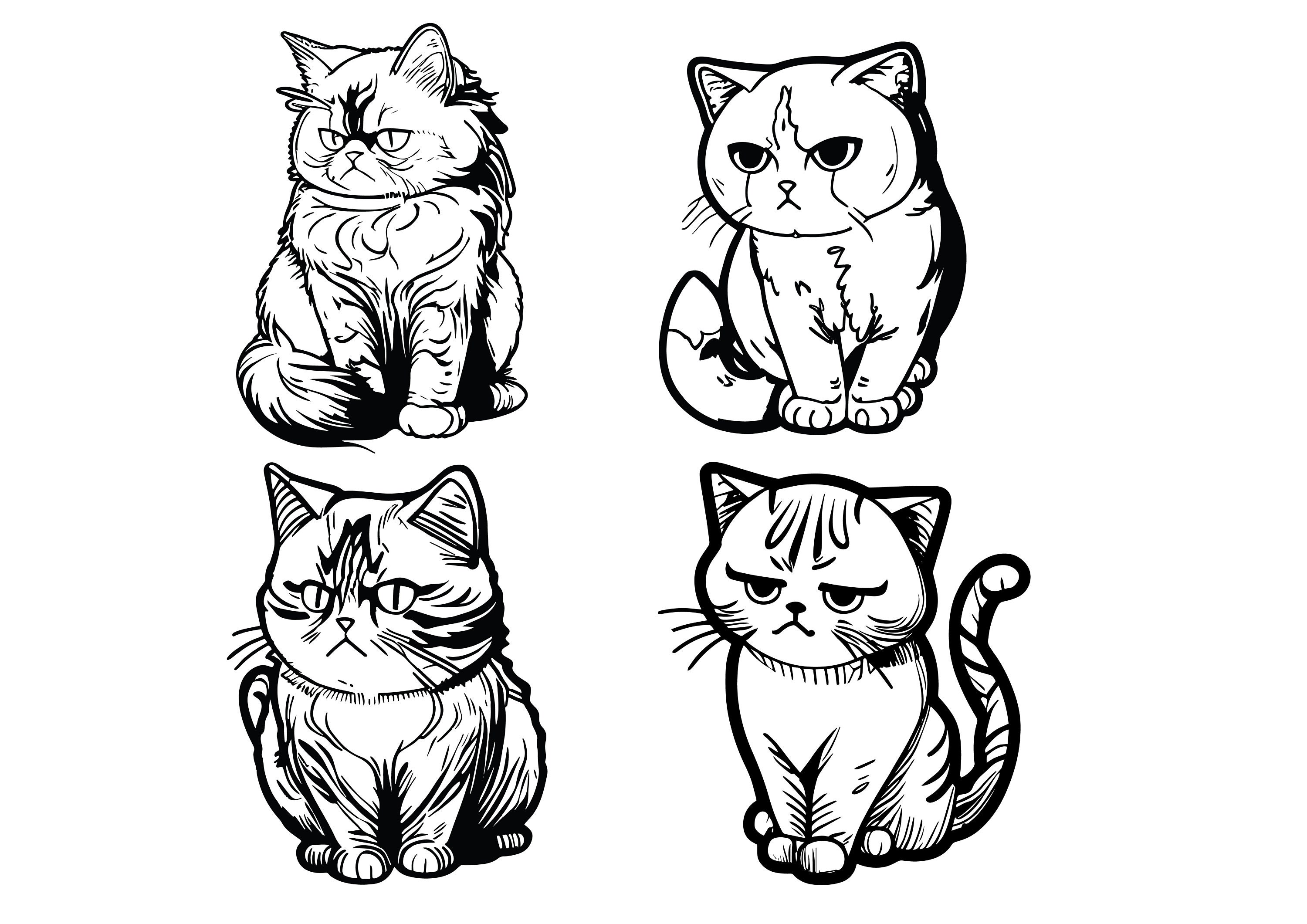 ANGRY CAT SVG Cat Clipart Cute Angry Cat Svg Cut Files for 