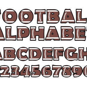 FOOTBALL ALPHABET and Numbers SVG Files, Football Alphabet Clipart, Football Letters and Numbers for Cricut