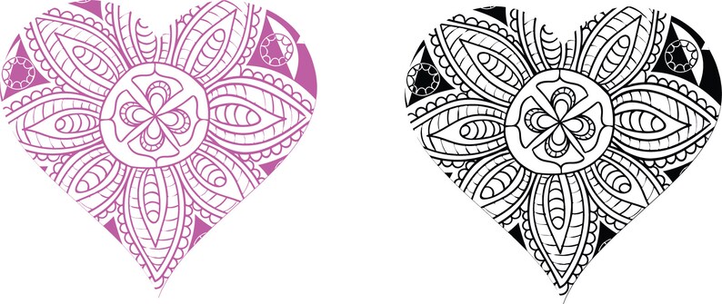Download Mandala Heart SVG Valentine's Day SVG Love Silhouette | Etsy