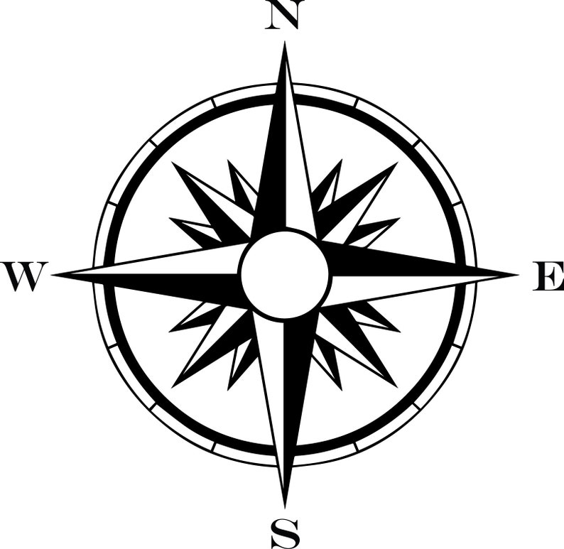 Download Nautical Compass SVG SVG file Cut file Clip art Silhouette | Etsy