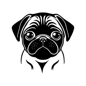 PUG SVG, PUG Clipart, Pug Svg Files For Cricut, Pug Silhouette Svg, Dog svg