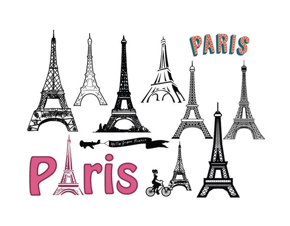 Download Paris And Eiffel Svg Bundle Paris And Eiffel Clipart Files Etsy