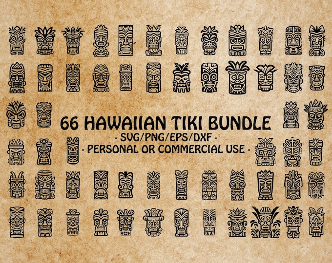 Tiki Idol, Tiki Wooden Statue Svg, Eps, Png, DXF, Hawaiian Tiki Digital ...