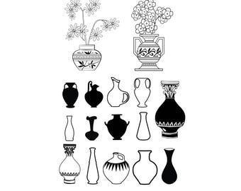 Vase SVG, Jar SVG, SVG, Vase clipart, Cricut, ScanNCut, Silhouette Cameo, Vase Vector, Vase cut files, Vase Silhouette, Svg cut files, png