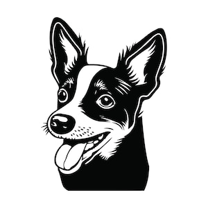 RAT TERRIER HEAD Svg, Rat Terrier Head Clipart, Rat Terrier Head Svg Files For Cricut
