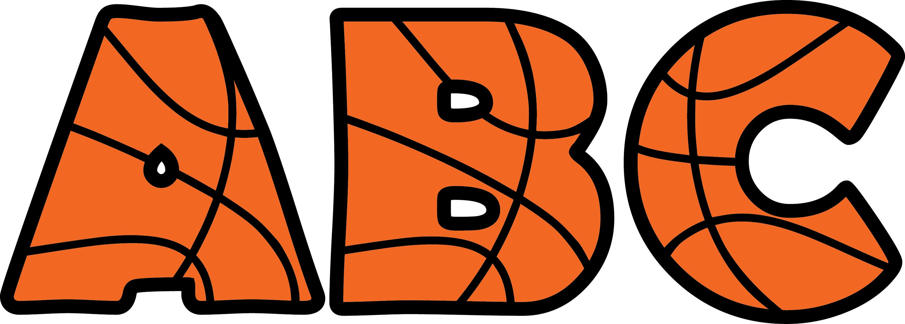 BASKETBALL ALPHABET SVG Files Basketball Alphabet Clipart Etsy