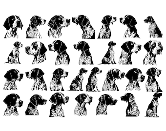 POINTER Dog SVG, POINTER Clipart, Pointeur Fichiers Svg pour Cricut, Pointeur Silhouette Svg, Chien svg