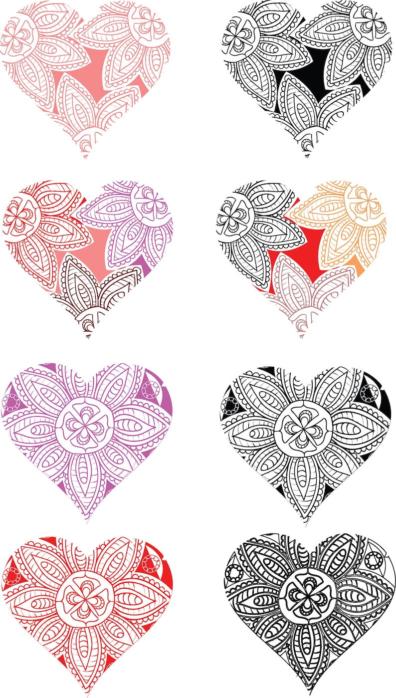 Download Mandala Heart SVG Valentine's Day SVG Love Silhouette | Etsy