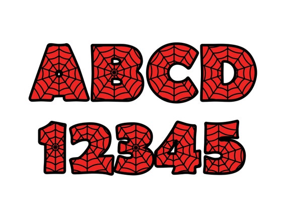 spider alphabet svg bundle spider alphabet clipart spiderman etsy