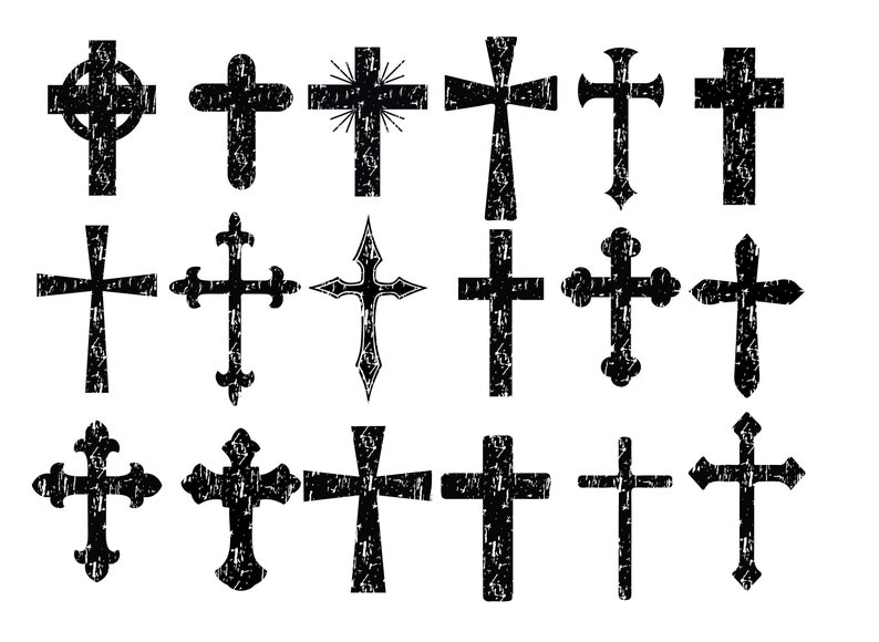 DISTRESSED CROSS SVG Distressed cross clipart Distressed | Etsy
