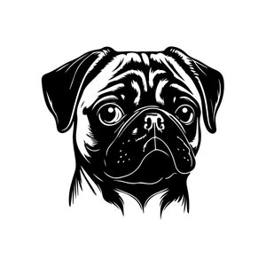 PUG SVG, PUG Clipart, Pug Svg Files For Cricut, Pug Silhouette Svg, Dog svg