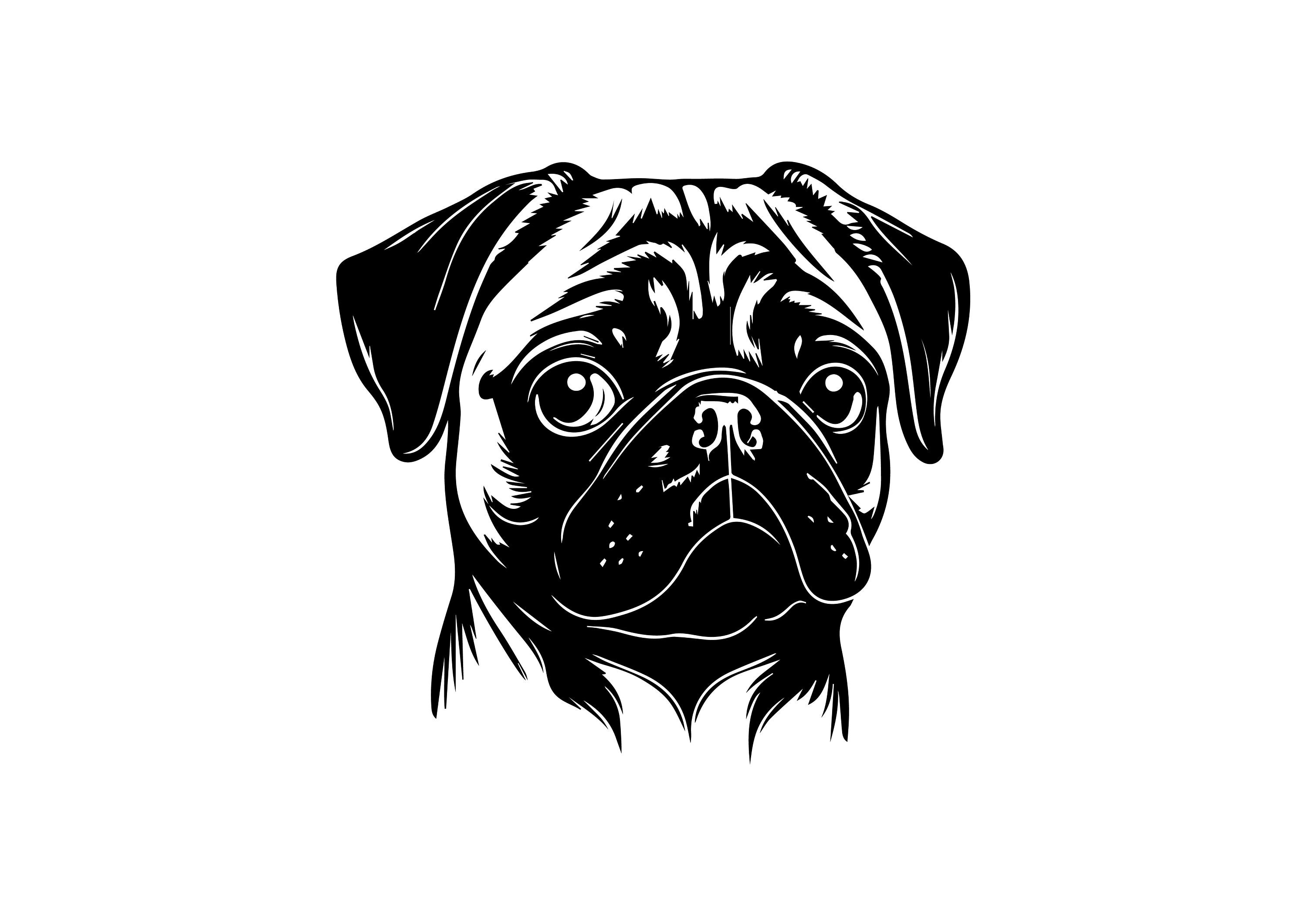 PUG SVG, PUG Clipart, Pug Svg Files For Cricut, Pug Silhouette Svg, Dog