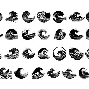 WAVE SVG, Wave Svg Cut Files For Cricut, Wave Clipart, Waves Svg Cut Files, Ocean Waves svg