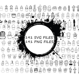 CACTUS SVG Bundle, CACTUS Clipart, Cactus Svg Cut Files For Cricut, Succulent Svg, Cactus Silhouette